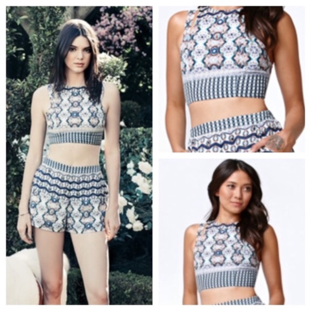 Kendal and Kylie bead double wrap crop top